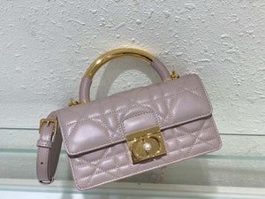 Dior M4401 Mini Dior Ange Bag Pink Macrocannage Calfskin - Default Title - View 6