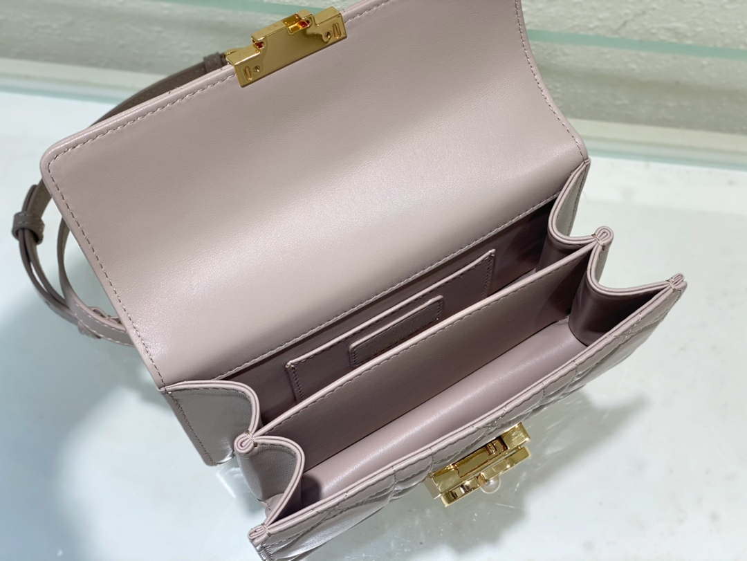 Dior M4401 Mini Dior Ange Bag Pink Macrocannage Calfskin