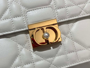 Dior M4402 Medium Dior Ange Bag White Macrocannage Calfskin - Default Title - View 5