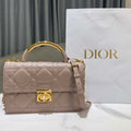 Dior M4402 Medium Dior Ange Bag Pink Macrocannage Calfskin - Default Title - View 1