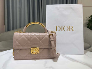 Dior M4402 Medium Dior Ange Bag Pink Macrocannage Calfskin - Default Title - View 1