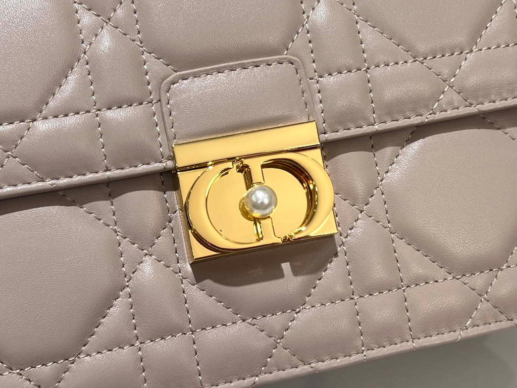 Dior M4402 Medium Dior Ange Bag Pink Macrocannage Calfskin