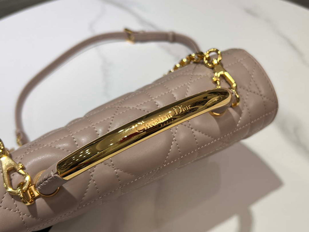 Dior M4402 Medium Dior Ange Bag Pink Macrocannage Calfskin