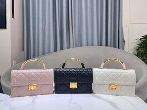 Dior M4402 Medium Dior Ange Bag Pink Macrocannage Calfskin - Default Title - View 10