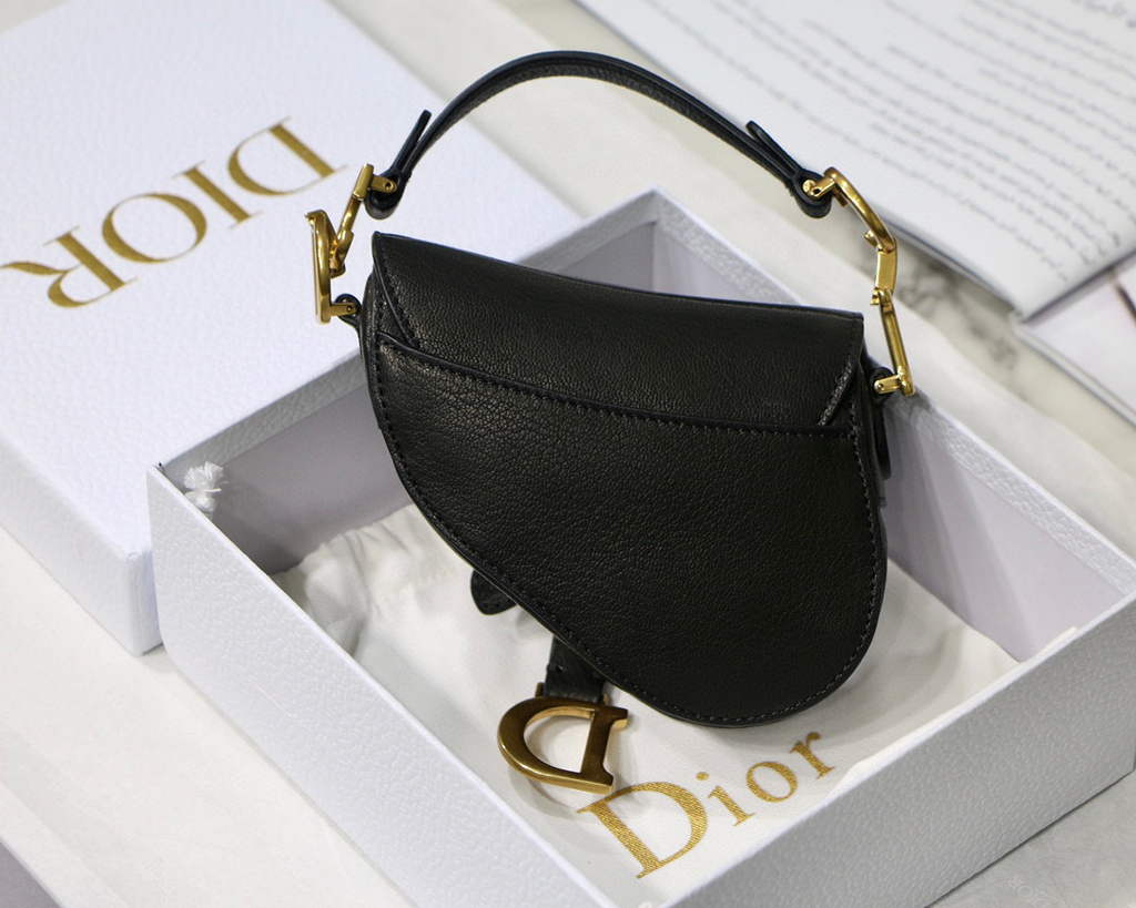 Dior M6008 Bag Saddle Super Mini Bag Cowhide Leather Black