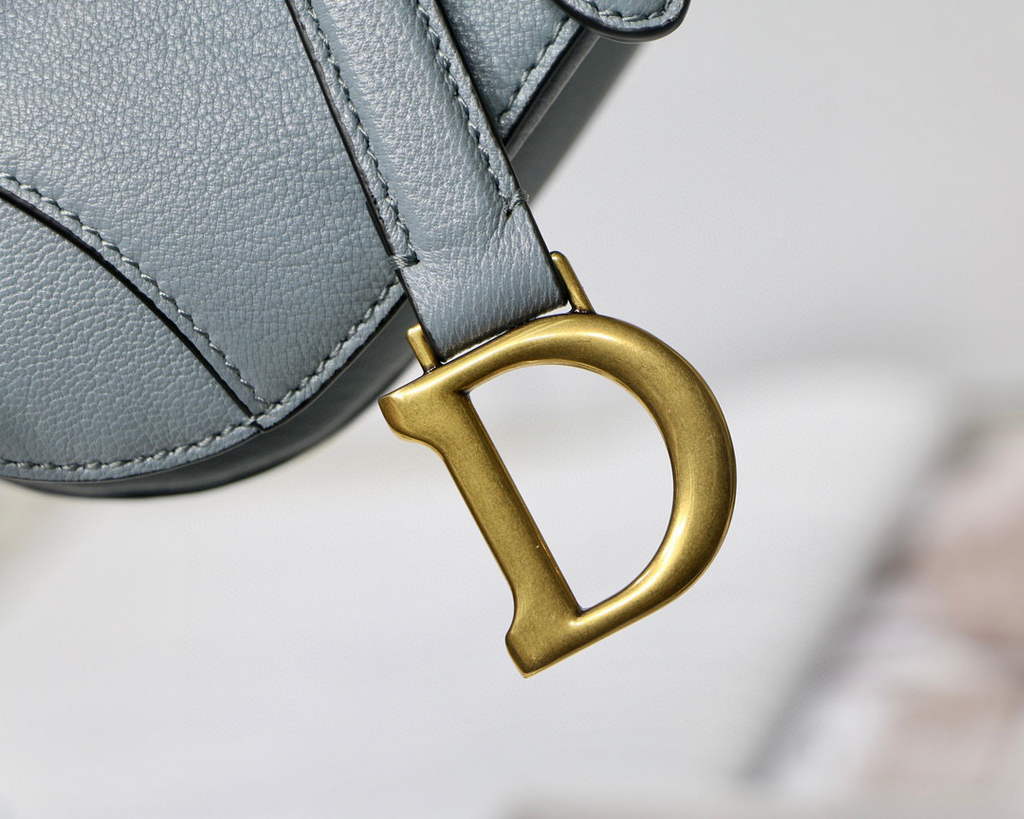 Dior M6008 Bag Saddle Super Mini Bag Cowhide Leather Light Blue