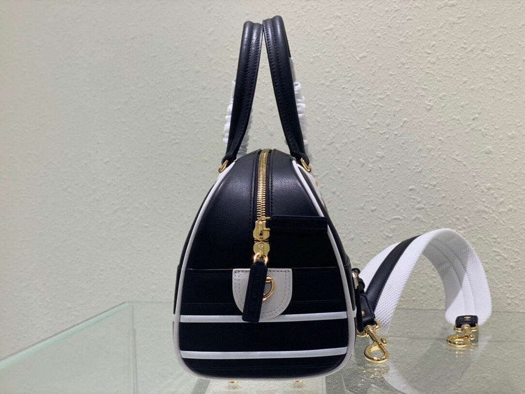 Dior M6202 Medium Dior Vibe Zip Bowling Bag Black Smooth Calfskin