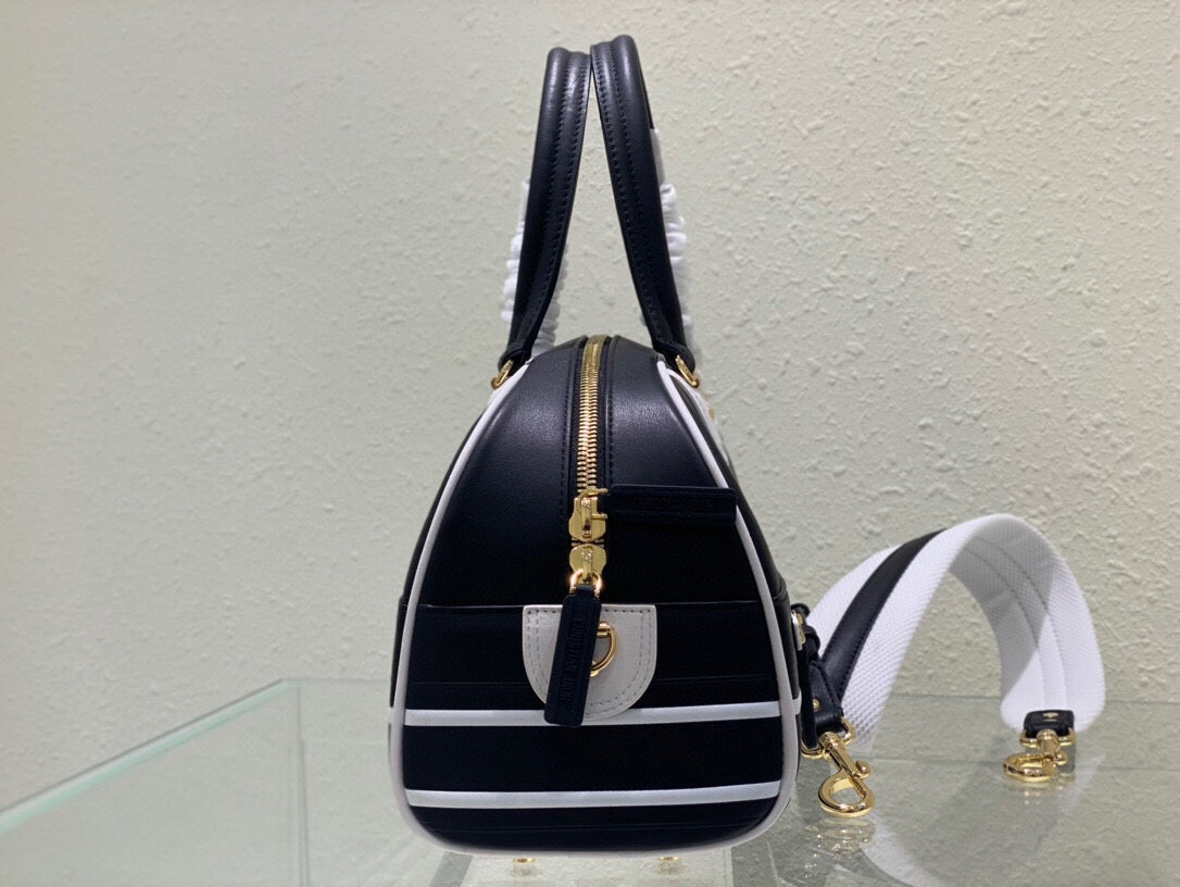 Dior M6202 Medium Dior Vibe Zip Bowling Bag Black Smooth Calfskin