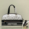 Dior M6202 Medium Dior Vibe Zip Bowling Bag Black and Silver Smooth Calfskin - Default Title - View 1