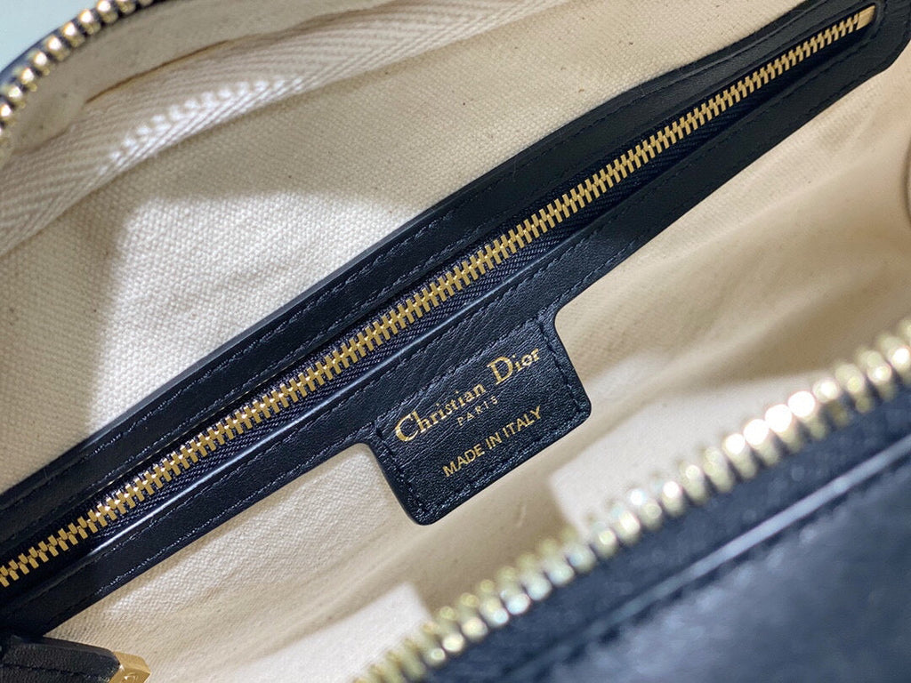 Dior M6202 Medium Dior Vibe Zip Bowling Bag Black and Silver Smooth Calfskin