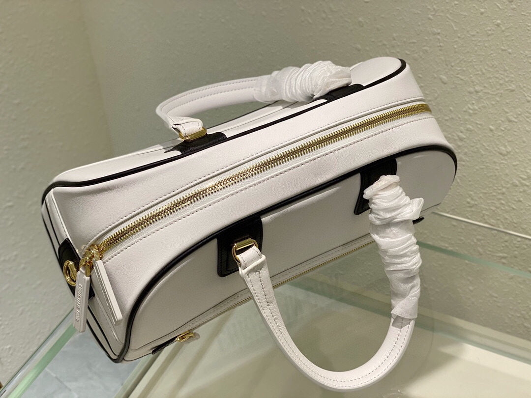Dior M6202 Medium Dior Vibe Zip Bowling Bag White Smooth Calfskin - Default Title - View 7