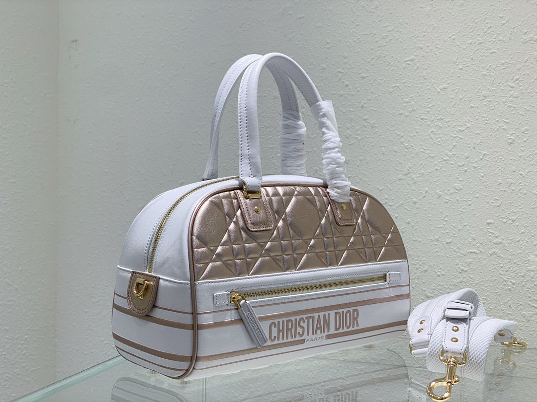 Dior M6202 Medium Vibe Zip Bowling Bag Gold - Default Title - View 3