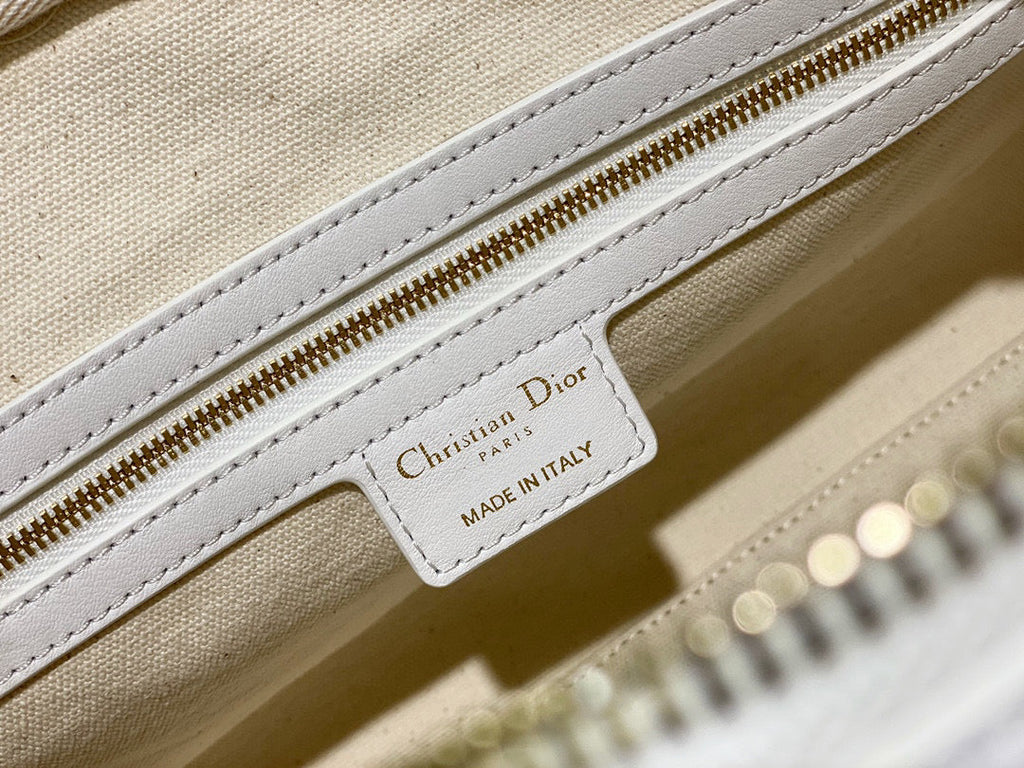 Dior M6202 Medium Vibe Zip Bowling Bag Gold
