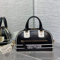 Dior M6209 Small Vibe Zip Bowling Bag Black and White Smooth Calfskin - Default Title - View 1