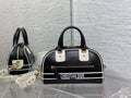 Dior M6209 Small Vibe Zip Bowling Bag Black and White Smooth Calfskin