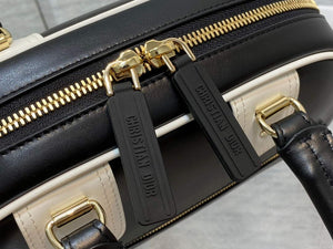 Dior M6209 Small Vibe Zip Bowling Bag Black and White Smooth Calfskin - Default Title - View 5