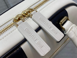 Dior M6209 Small Vibe Zip Bowling Bag White and Blue Smooth Calfskin - Default Title - View 5