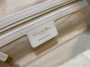 Dior M6209 Small Vibe Zip Bowling Bag White and Blue Smooth Calfskin - Default Title - View 9