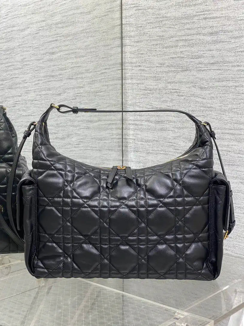 Dior M6322 Large D-Dream Bag Black Macrocannage Lambskin