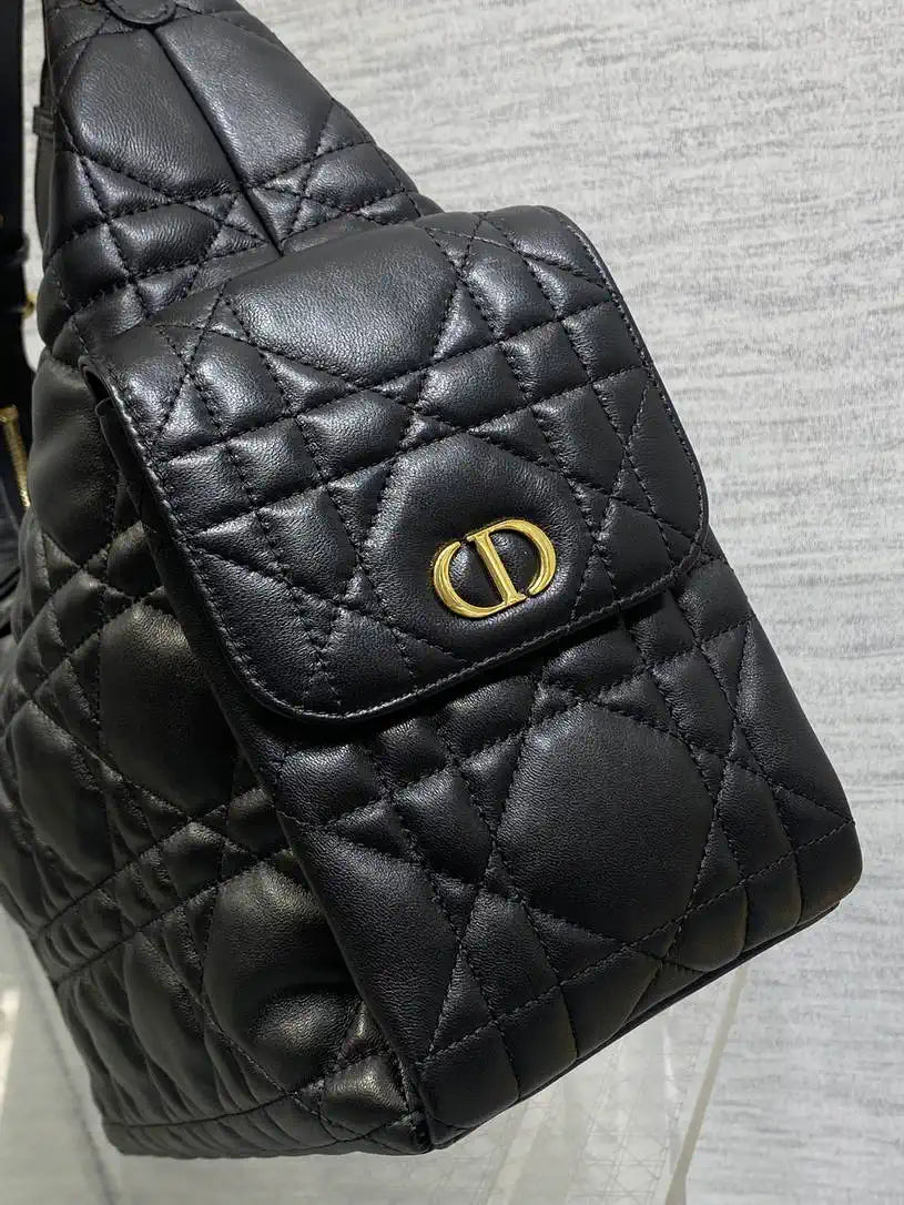 Dior M6322 Large D-Dream Bag Black Macrocannage Lambskin