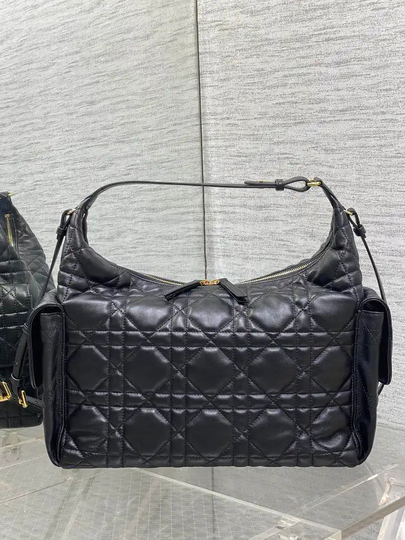 Dior M6322 Large D-Dream Bag Black Macrocannage Lambskin