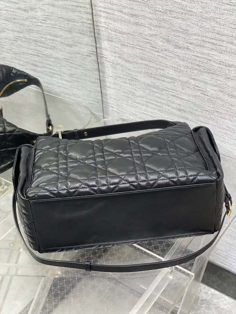 Dior M6322 Large D-Dream Bag Black Macrocannage Lambskin