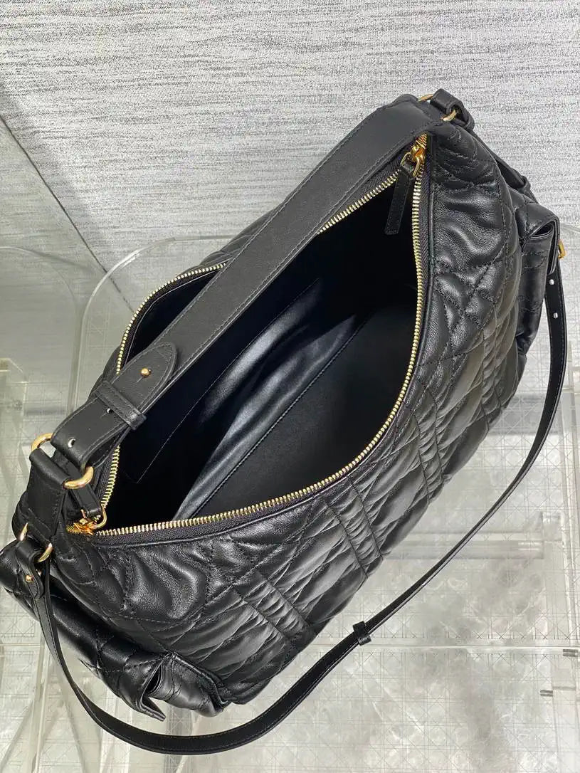 Dior M6322 Large D-Dream Bag Black Macrocannage Lambskin