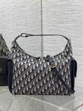Dior M6322 Large D-Dream Bag Blue Dior Oblique Jacquard and Smooth Calfskin