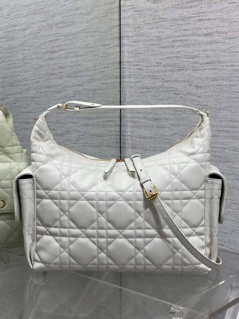 Dior M6322 Large D-Dream Bag White Macrocannage Lambskin