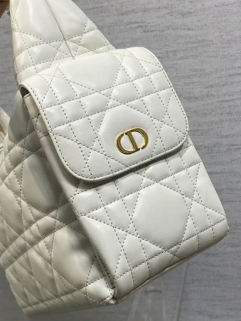Dior M6322 Large D-Dream Bag White Macrocannage Lambskin
