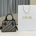 Dior M8671UBEQ_M900 Small Boston bag Navy Blue box Oblique Embroidery and Smooth Calfskin - Default Title - View 1