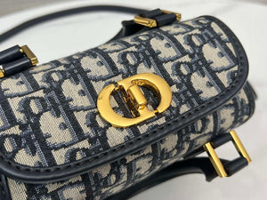 Dior M8671UBEQ_M900 Small Boston bag Navy Blue box Oblique Embroidery and Smooth Calfskin - Default Title - View 4