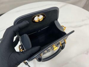 Dior M8671UBEQ_M900 Small Boston bag Navy Blue box Oblique Embroidery and Smooth Calfskin - Default Title - View 8