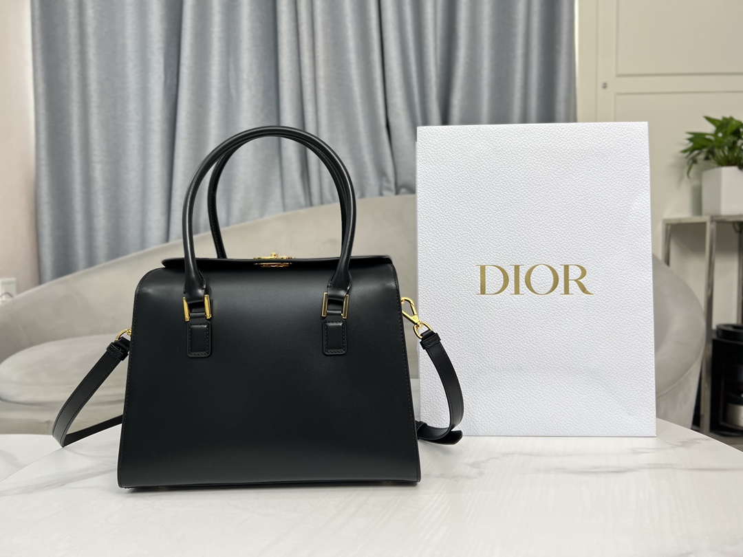 Dior M8675 Medium Boston bag Black box Calfskin - Default Title - View 1