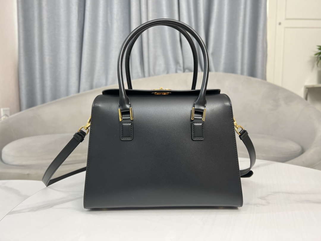 Dior M8675 Medium Boston bag Black box Calfskin