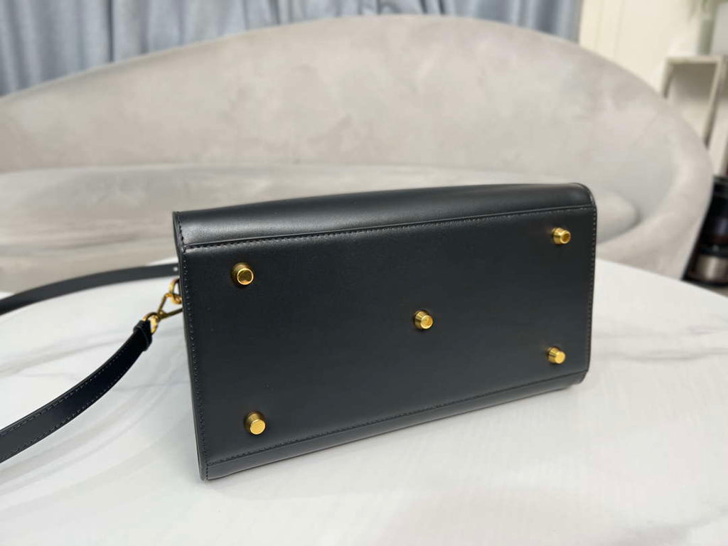 Dior M8675 Medium Boston bag Black box Calfskin