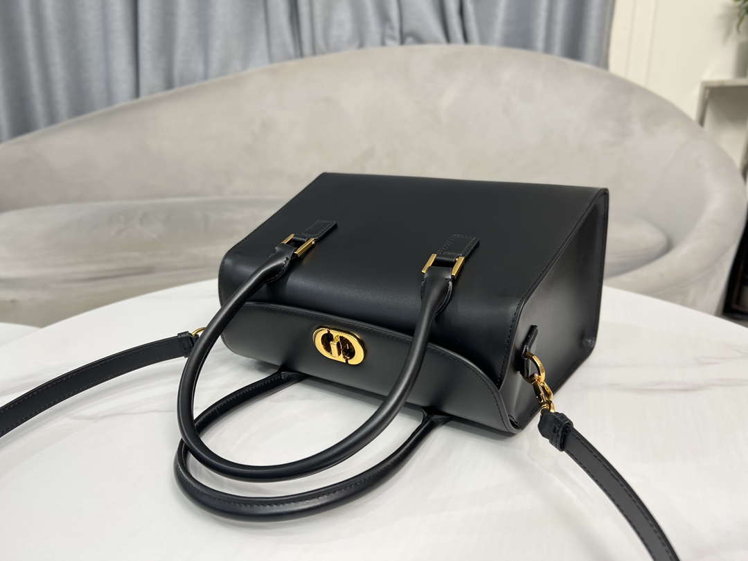 Dior M8675 Medium Boston bag Black box Calfskin