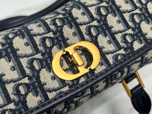 Dior M8675 Medium Boston bag Navy blue box Oblique Embroidery and Smooth Calfskin - Default Title - View 5