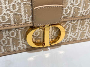 Dior M9208 30 Montaigne Bag with Chain Dior Oblique Jacquard and Natural Smooth Calfskin - Default Title - View 7