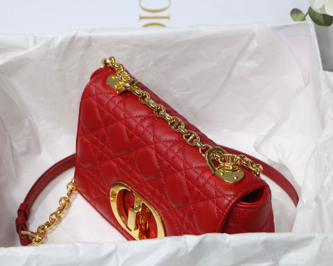 Dior M9241 Dior Small Dior Caro Bag Red - luxibagsmall