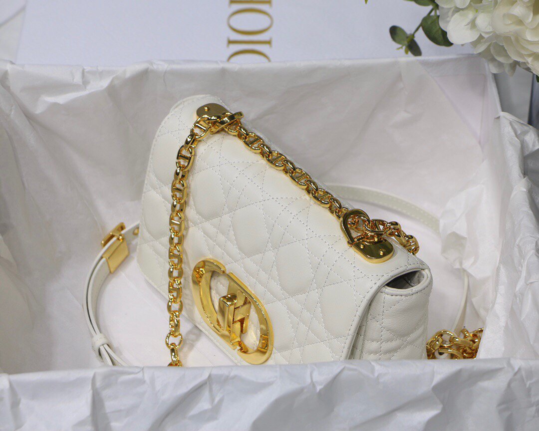 Dior M9241 Dior Small Dior Caro Bag White - luxibagsmall
