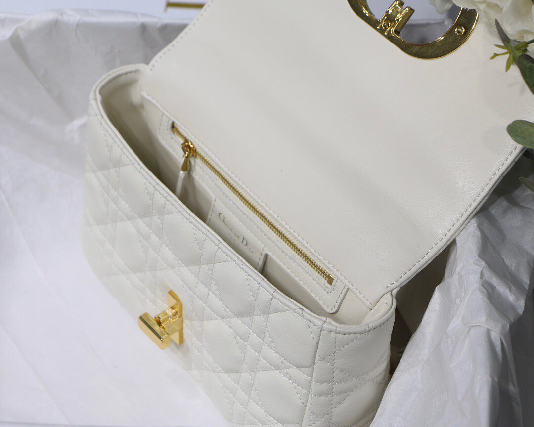 Dior M9241 Dior Small Dior Caro Bag White - luxibagsmall