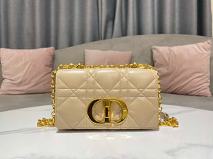 Dior M9241 Small Quilted Macrocannage Calfskin Yellow - Default Title - View 1