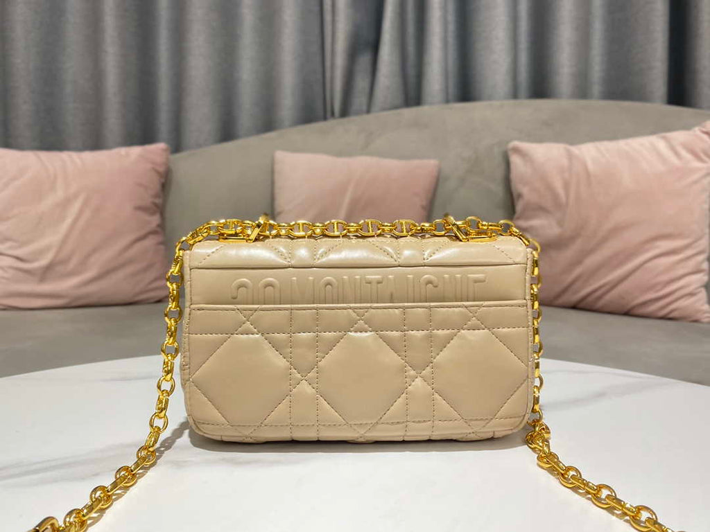 Dior M9241 Small Quilted Macrocannage Calfskin Yellow