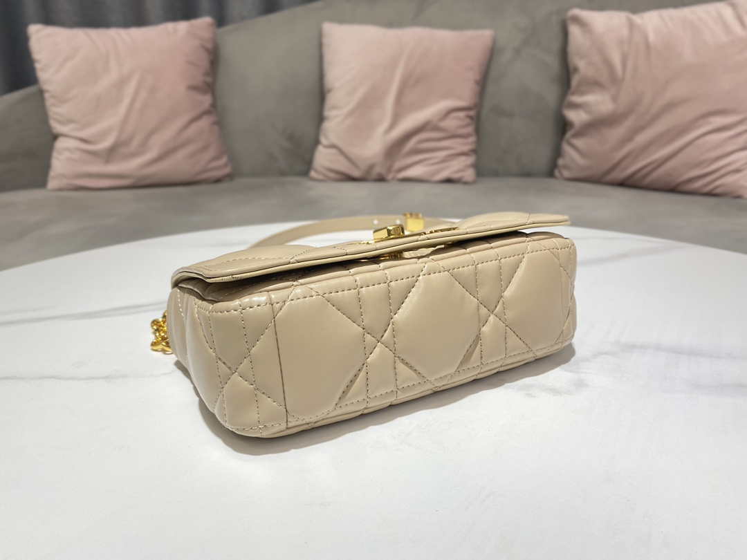 Dior M9241 Small Quilted Macrocannage Calfskin Yellow