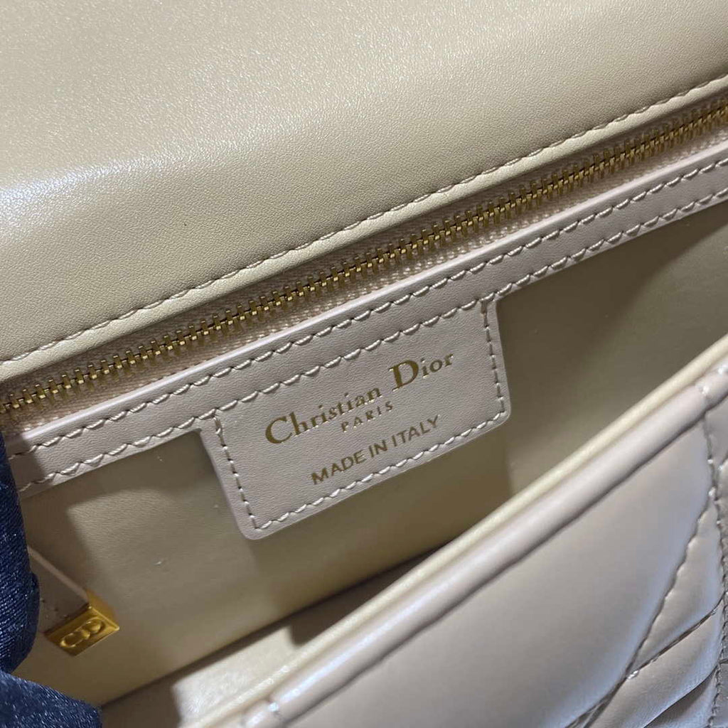 Dior M9241 Small Quilted Macrocannage Calfskin Yellow