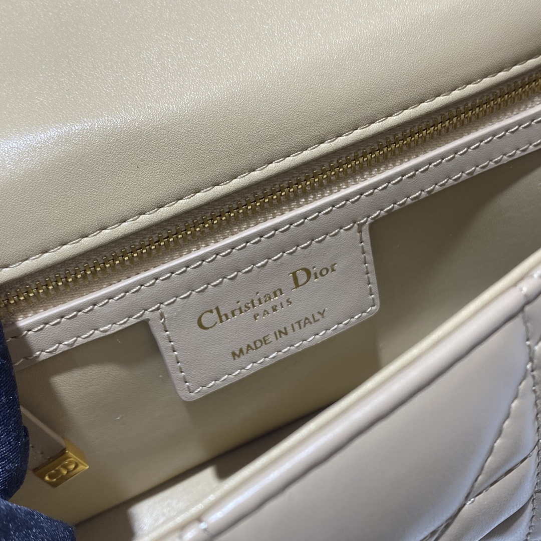 Dior M9241 Small Quilted Macrocannage Calfskin Yellow