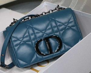 Dior M9241 Small Quilted Macrocannage Calfskin Lake Blue - Default Title - View 2