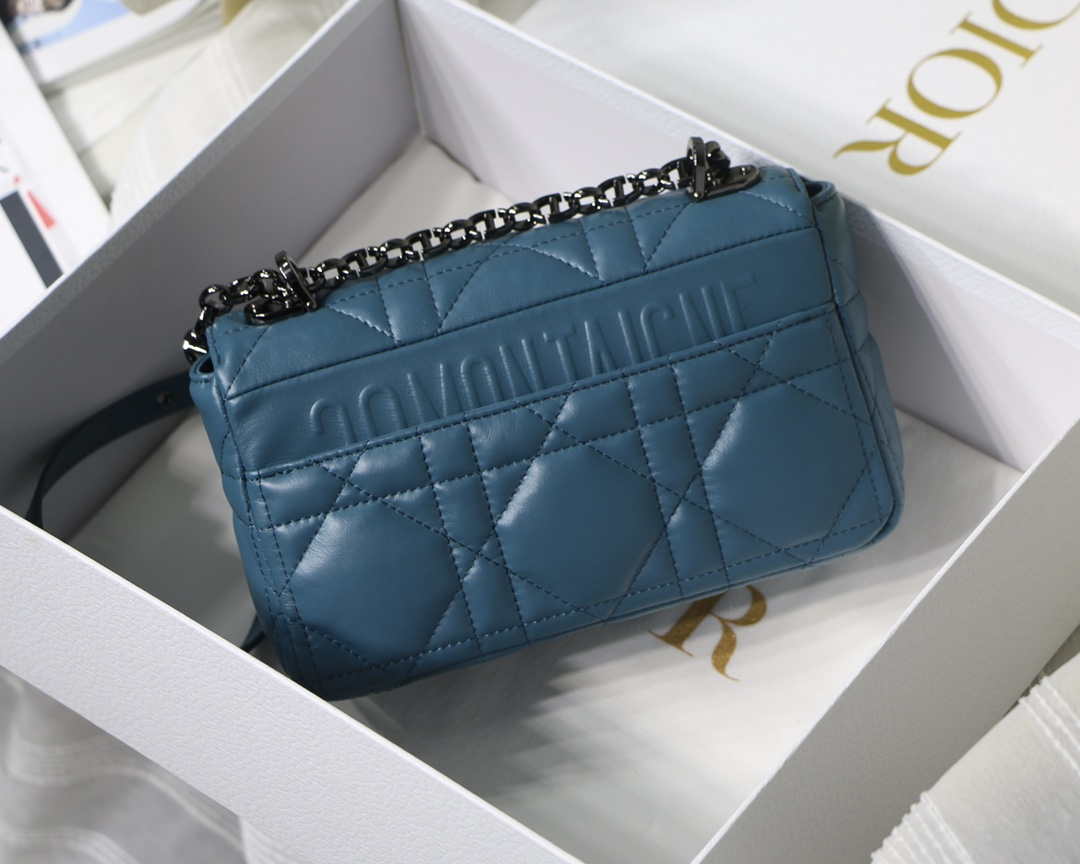 Dior M9241 Small Quilted Macrocannage Calfskin Lake Blue
