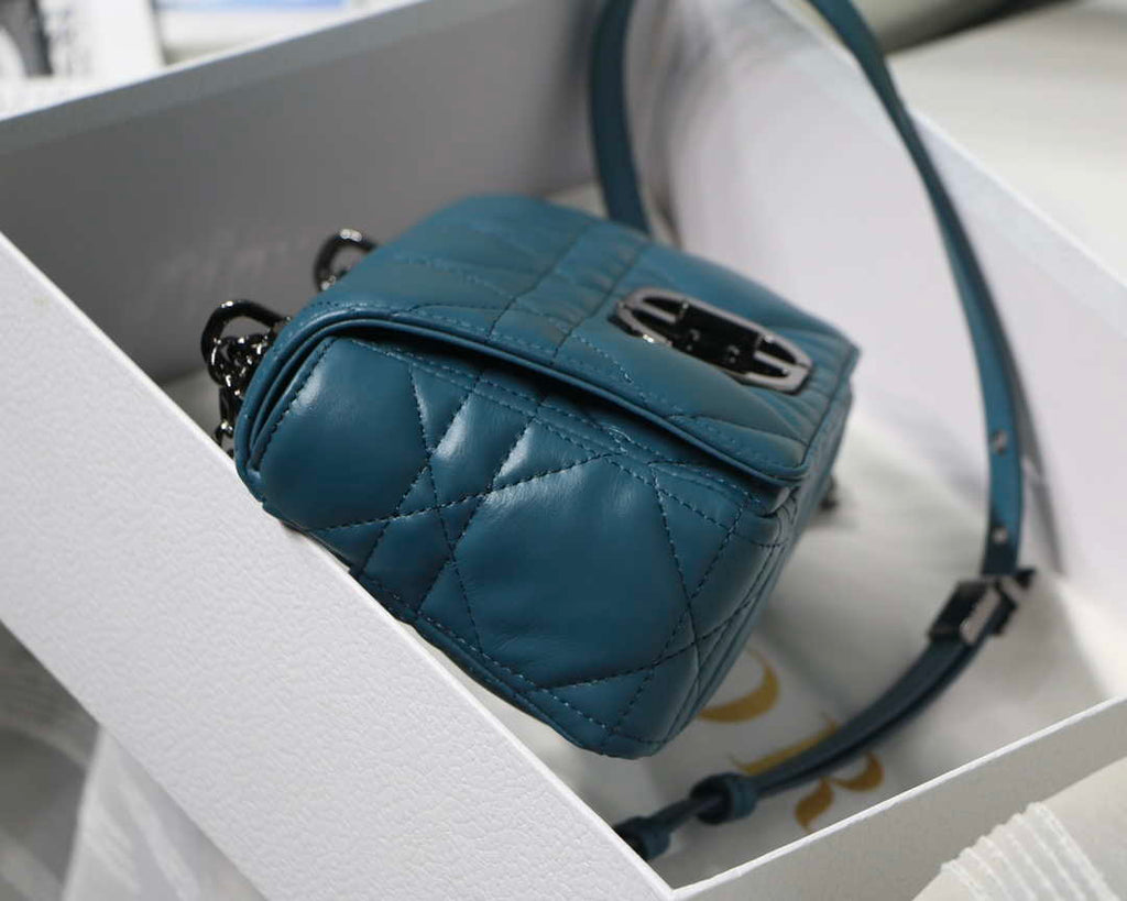 Dior M9241 Small Quilted Macrocannage Calfskin Lake Blue